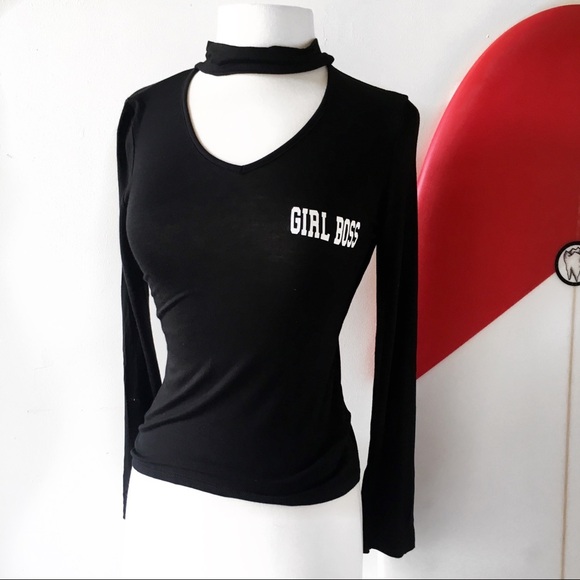 G Mini Mock Neck “Girl Boss” Tee - Picture 6 of 6